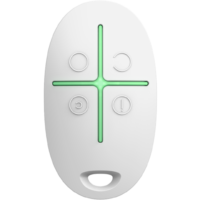 Télécommande blanc Ajax SpaceControl pour système de sécurité, avec bouton d'alarme