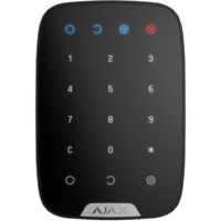 Vue de KeyPad Plus, clavier sans fil avec prise en charge de cartes pour système de sécurité Ajax.